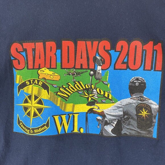 Star Motorcycles T Shirt Mens XXL Touring & Riding Star Days 2011 Middleton WI - Picture 2 of 13